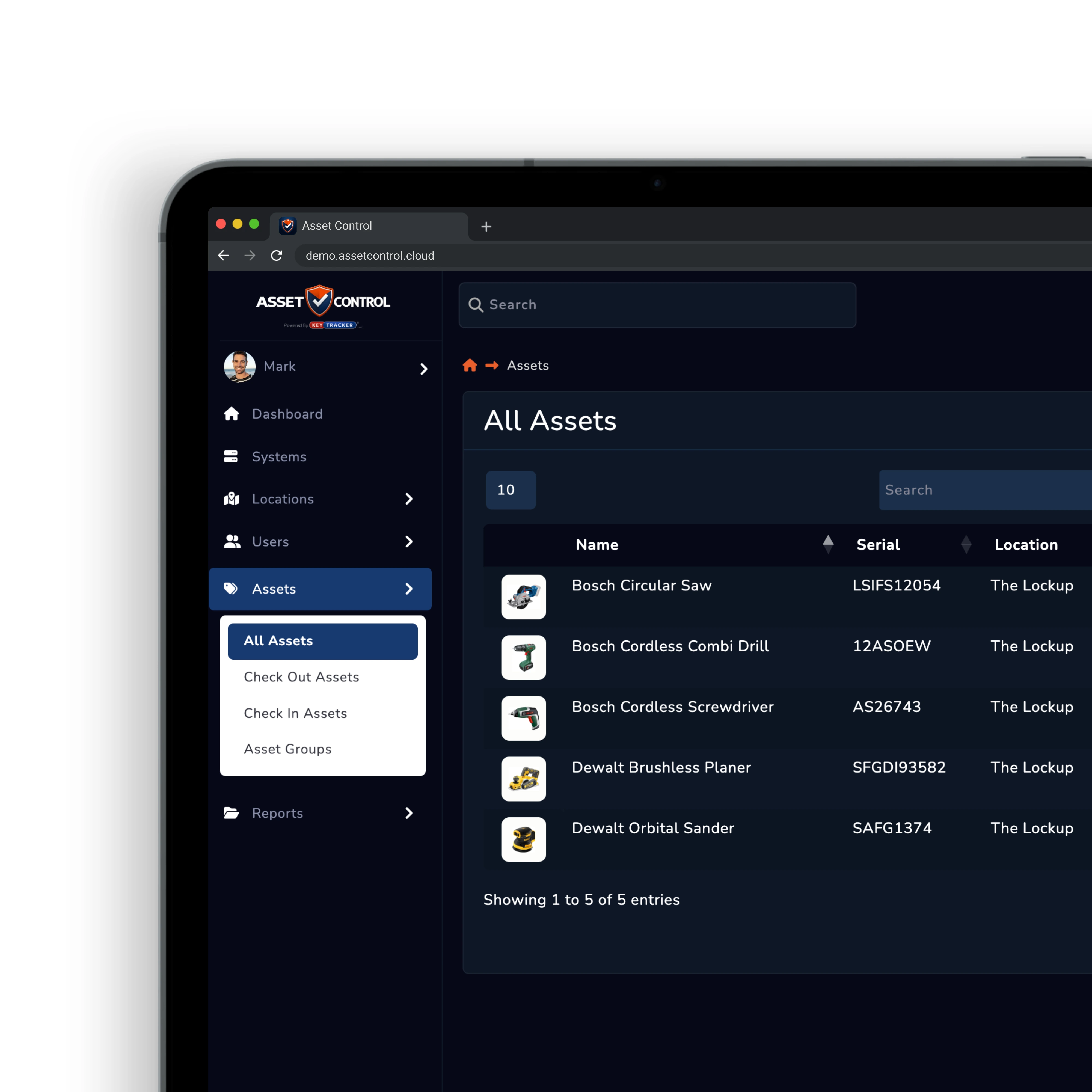 Facilities asset tracking dashboard preview